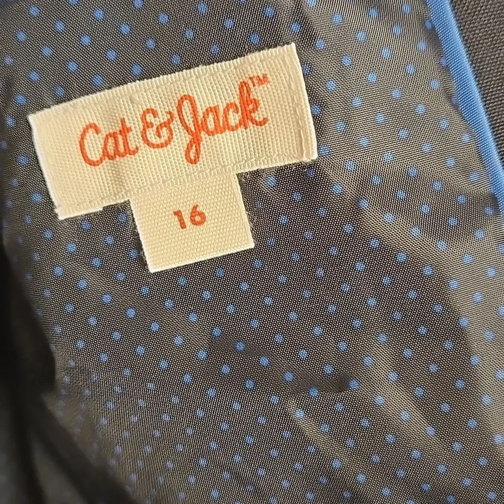 Boys Suit Jacket Cat & Jack Navy Blue Size 16 2 Button Coat